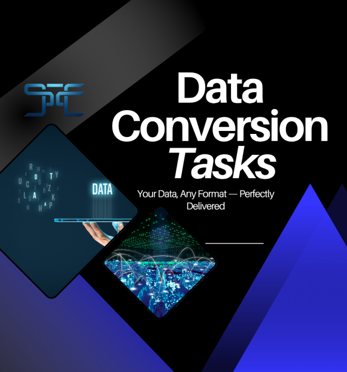 SGSC Technologies specializes in accurate and efficient data conversion tailored to your business needs. We convert files across multiple formats while ensuring data integrity and structure. From PDFs to Excel, images to databases — we handle it all with precision. Trust SGSC to streamline your data, saving you time and boosting productivity.